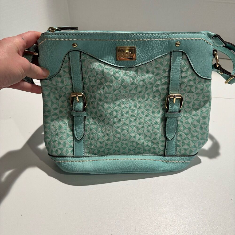BOC Born Concept Turquoise Teal Geometric Crossbody Bag Adjustable Strap